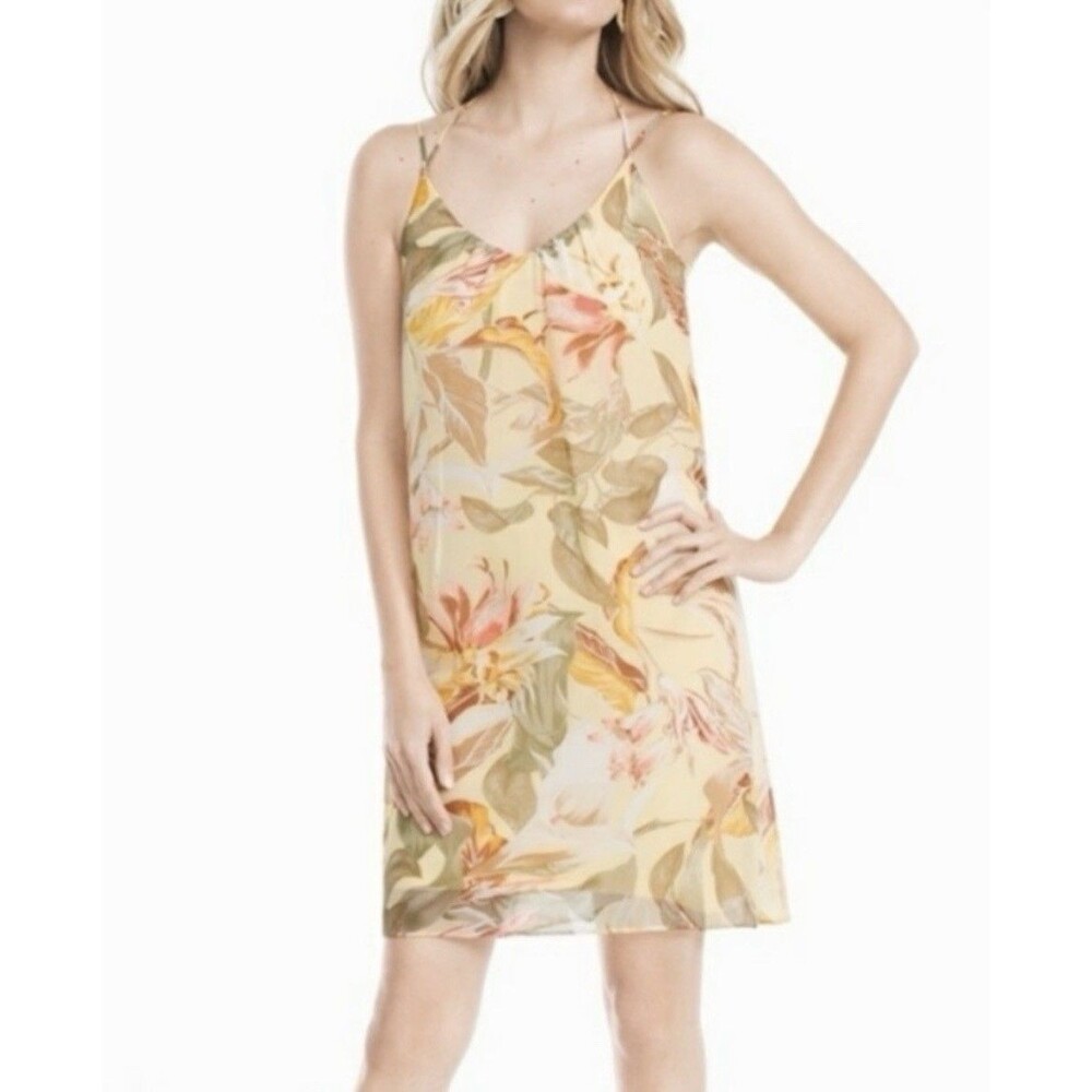Yellow Floral Slip Dress Women’s Size 6 White House Black Market
